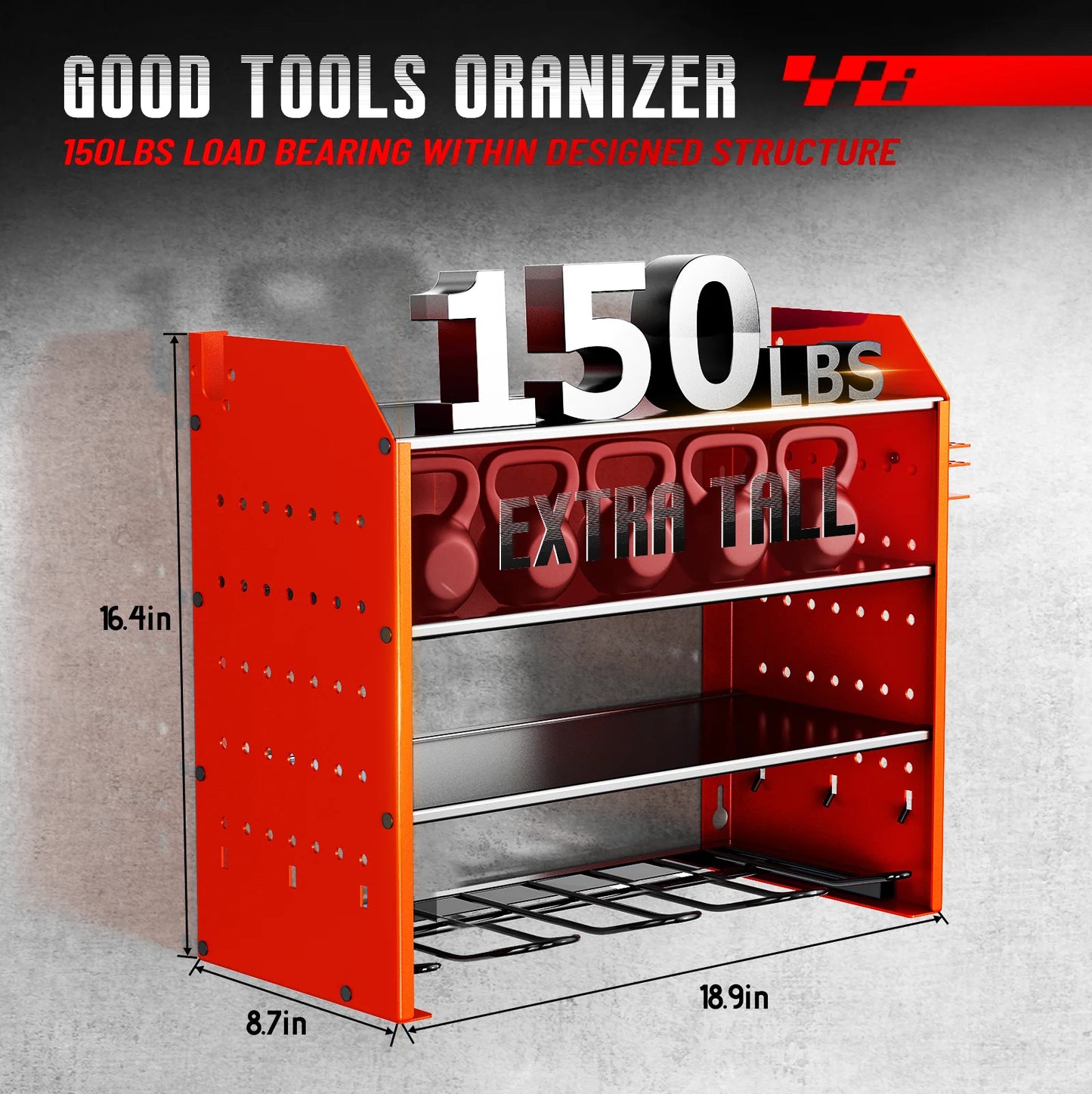Wall Tool Organizer Pegboard Rack for Power Tools