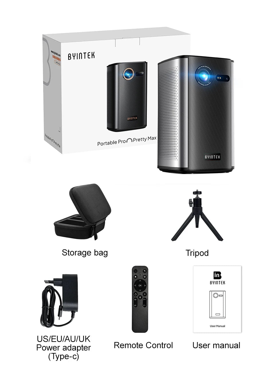 1080P Portable DLP Projector with Auto Focus Battery