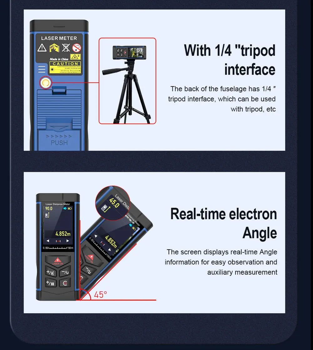 150m Laser Distance Meter with Color Screen and Camera