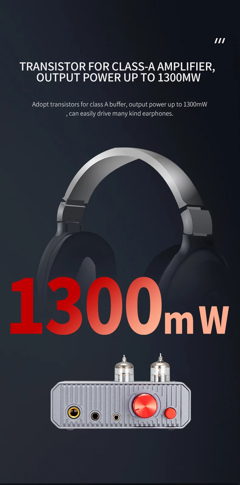 Portable USB Tube DAC Headphone Amp for Hi-Res Sound
