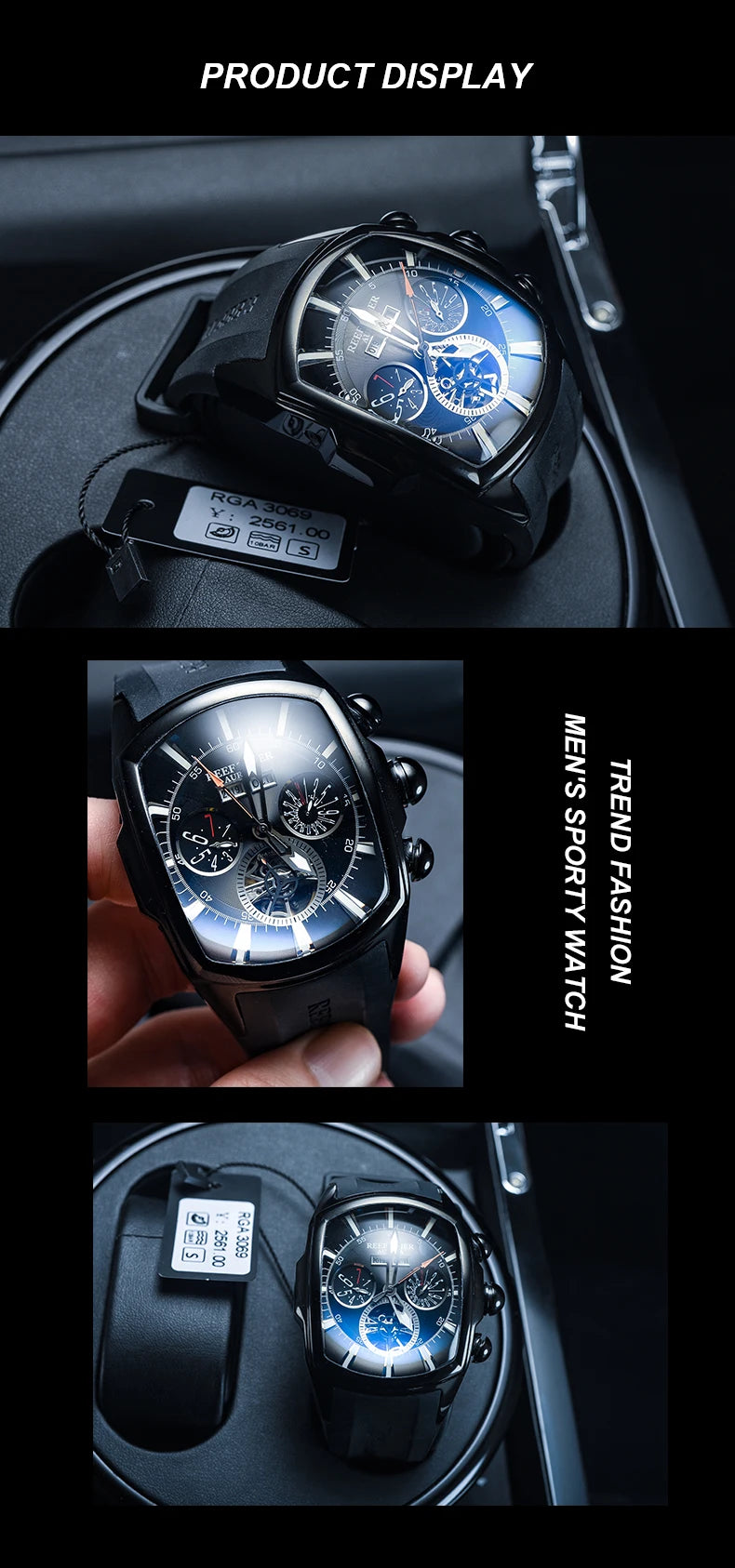 Men’s Multifunction Automatic Tourbillon Watch Stainless Steel