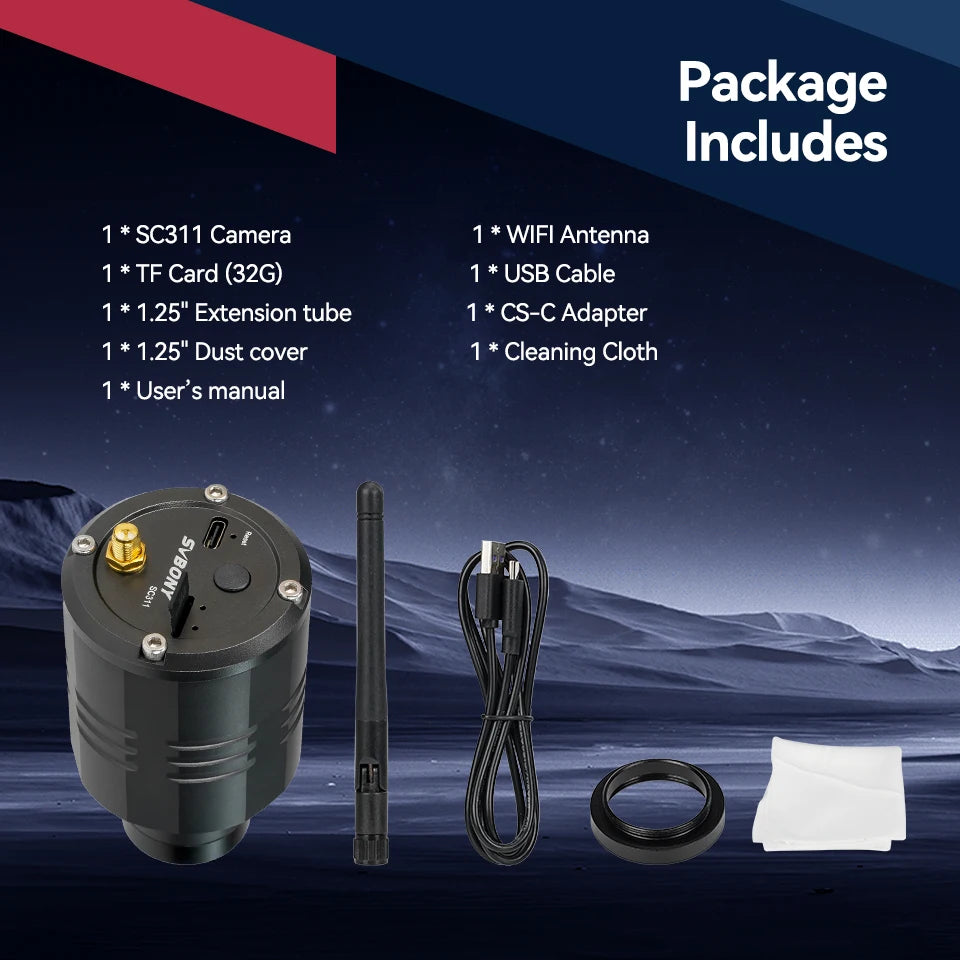 2.4G WiFi Astronomy Camera IMX662 for Planetary Photography