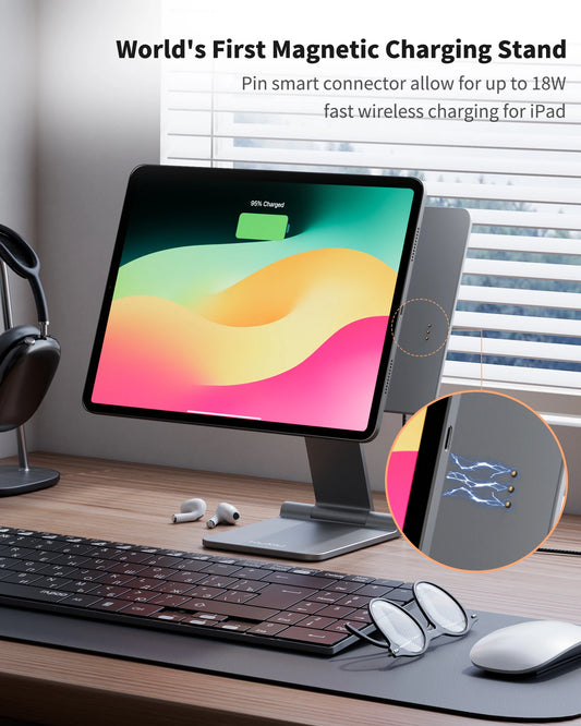 Foldable Magnetic Charging Stand for 12.9 Inch Tablet