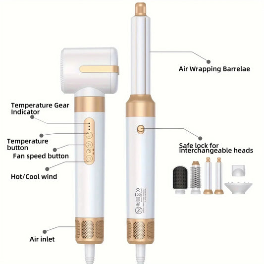 Hot Air Hair Styler 7-in-1 White Multi-Tool