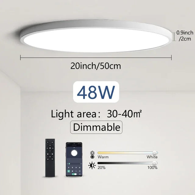 White 50cm Smart Dimmable LED Ceiling Light Fixture