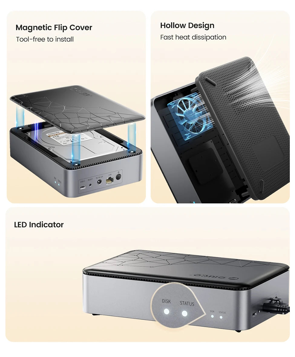Portable NAS Storage Server for 2.5 Inch HDD or SSD