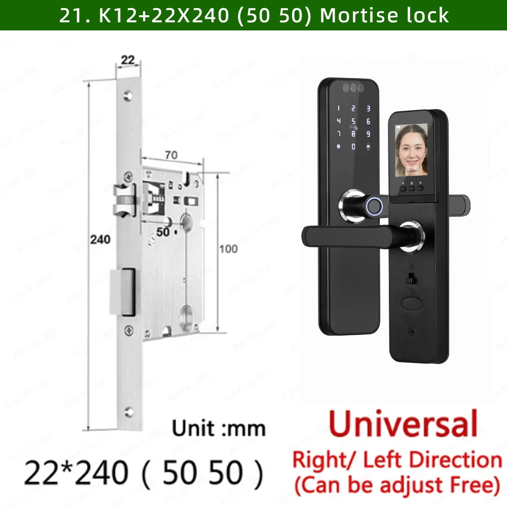 Smart Door Lock 22x240 with 3D Face Recognition & WiFi