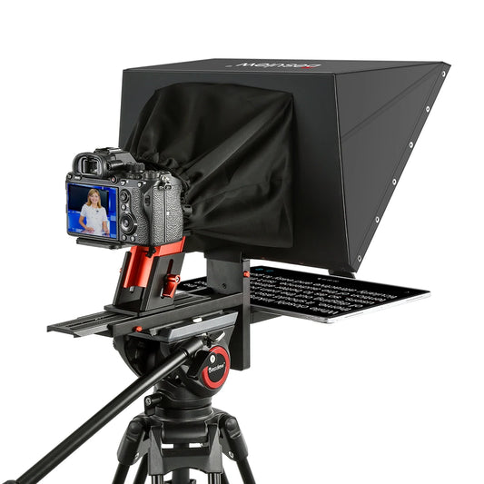 Portable DSLR Teleprompter with iPad and Smartphone Support