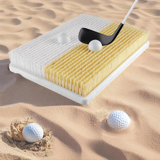 Portable Golf Bunker Practice Mat with Dual Pit