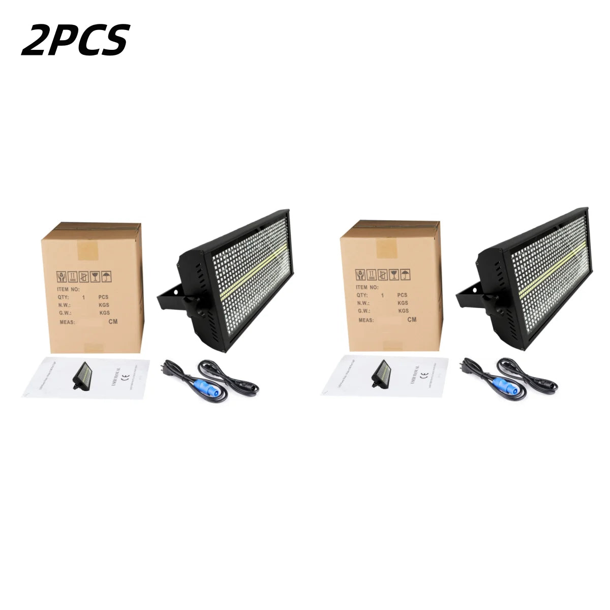Set of 2 200W LED Wash Bar Lights 4-in-1 RGBW Effect