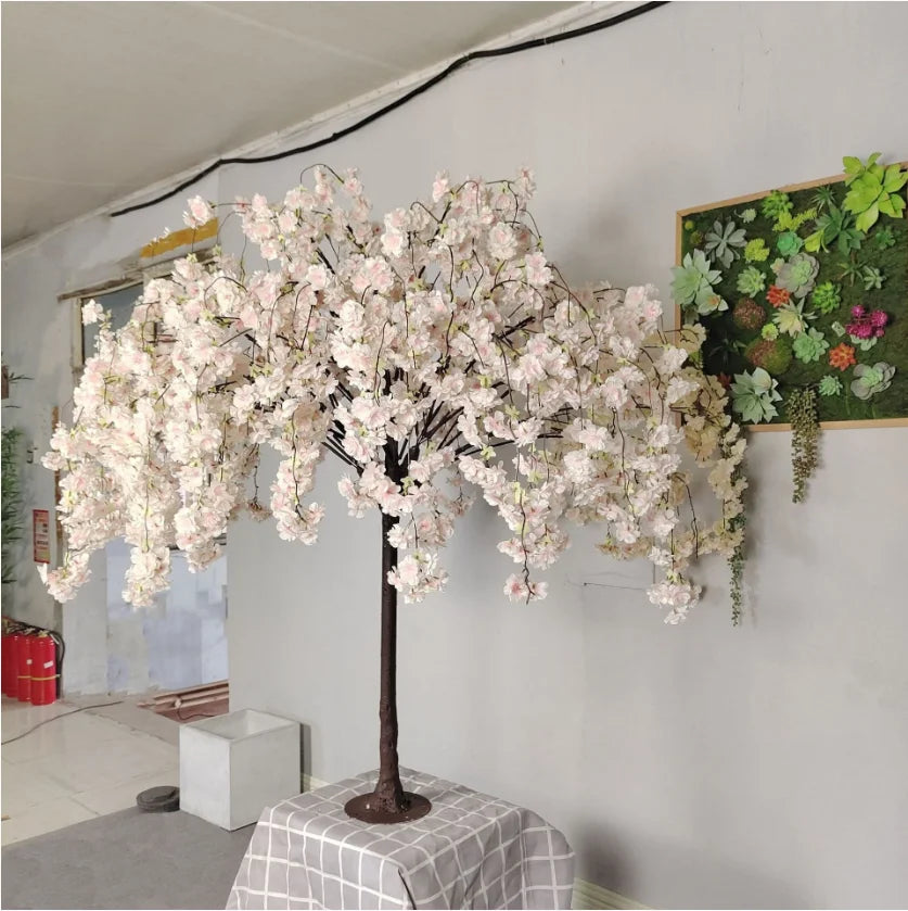 Champagne Cherry Tree Artificial Sakura Plant for Home