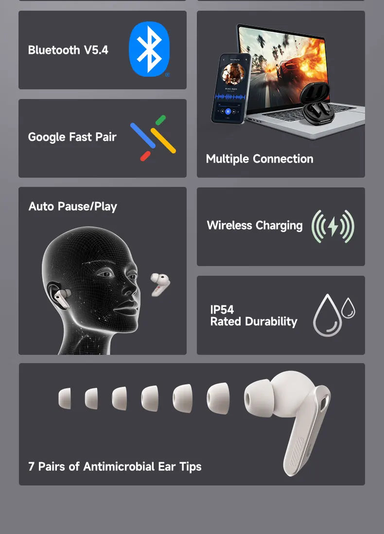 True Wireless Earbuds with Hybrid ANC and Hi-Res Sound
