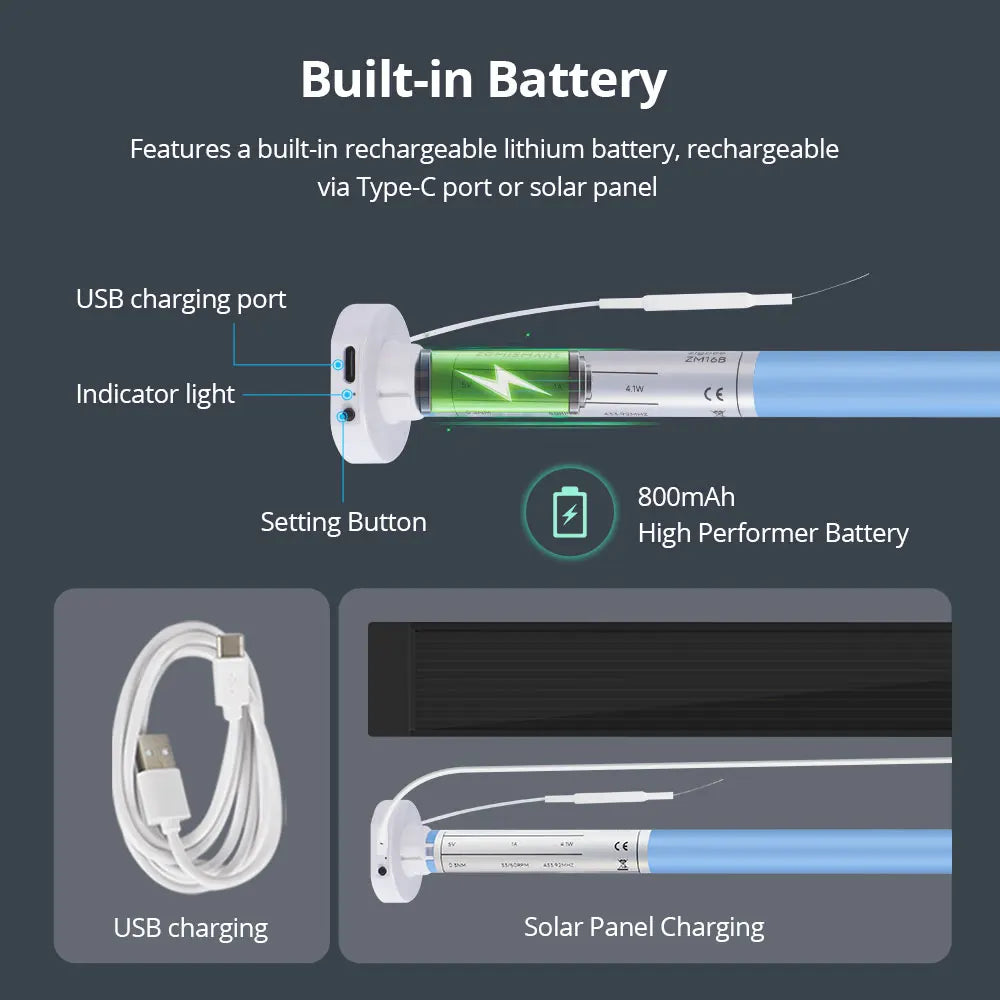 Wireless Solar Charging Panel Smart Blinds Motor Power Supply