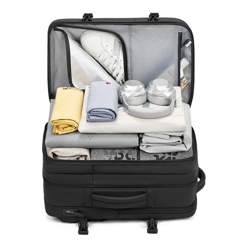 Vacuum Compression Travel Laptop Backpack 17 Inch with Pump