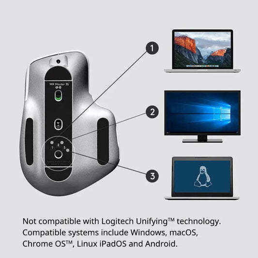 Rechargeable Precision Bluetooth Mouse with Quiet Clicks Black