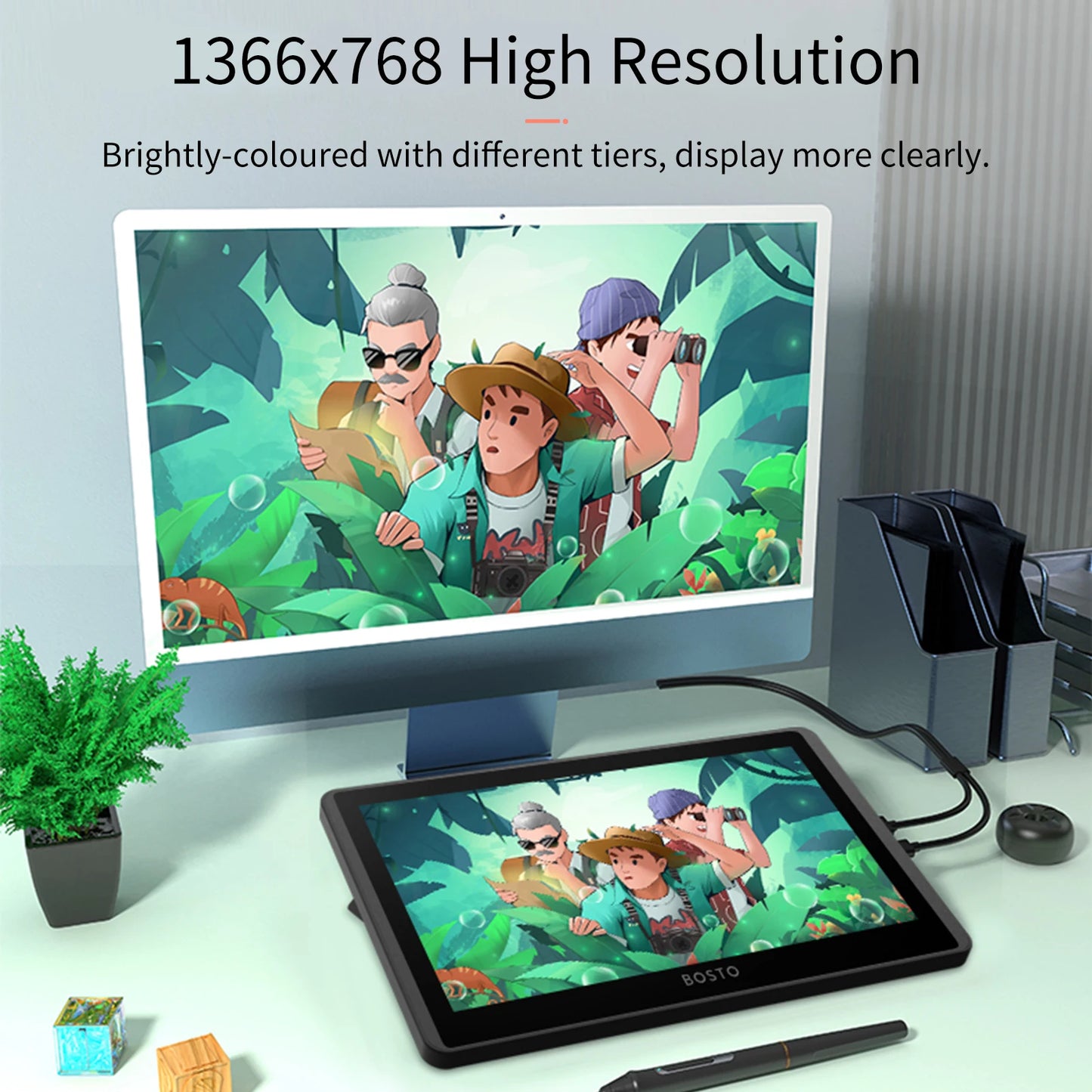 11.6 Inch LCD Drawing Tablet Display 1366x768 Pen Pressure