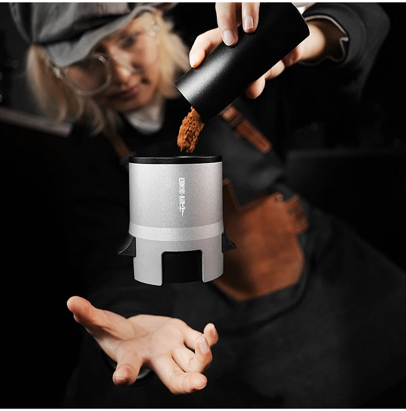 Stainless Steel 58mm Coffee Grounds Shaker Funnel Silver