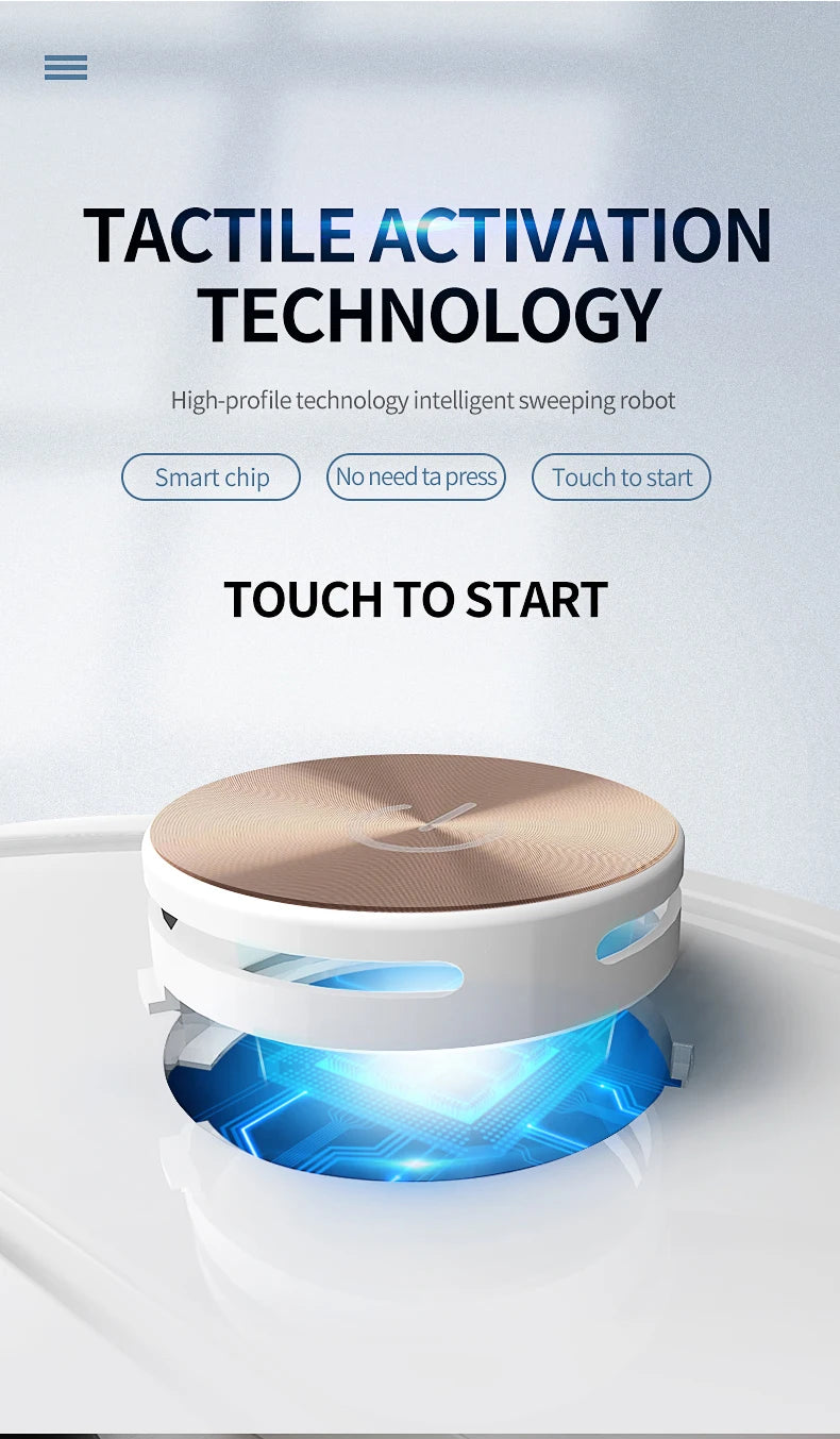 Gold Smart Robot Vacuum with App and Remote Control