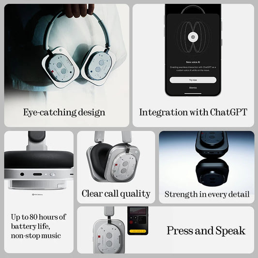 Wireless Noise Cancelling Headphones with 80Hr Battery