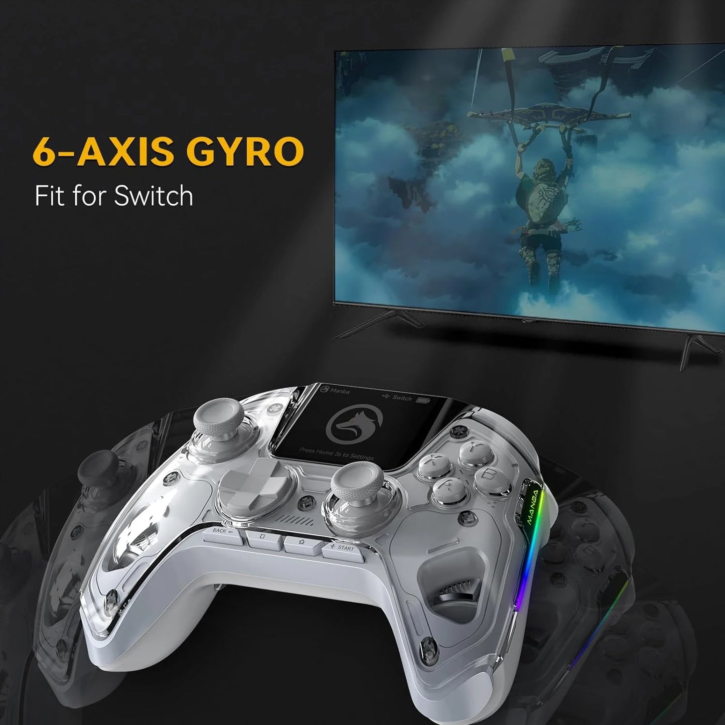 Wireless Hall Effect Gaming Controller with Charging Dock White