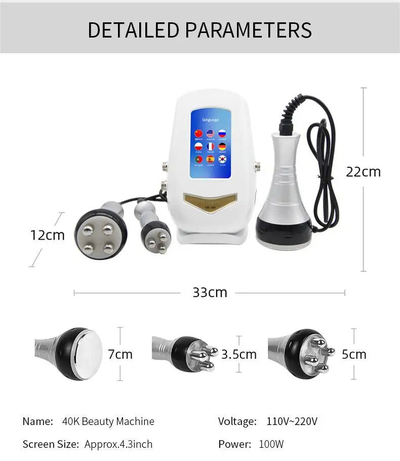 3-in-1 Ultrasonic Body Slimming Machine with RF Therapy