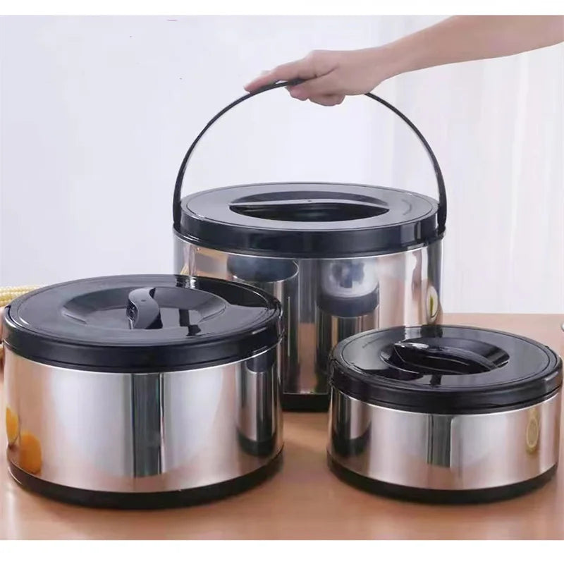 Stainless Steel Fresh-Keeping Pot Set 2L–8L Black