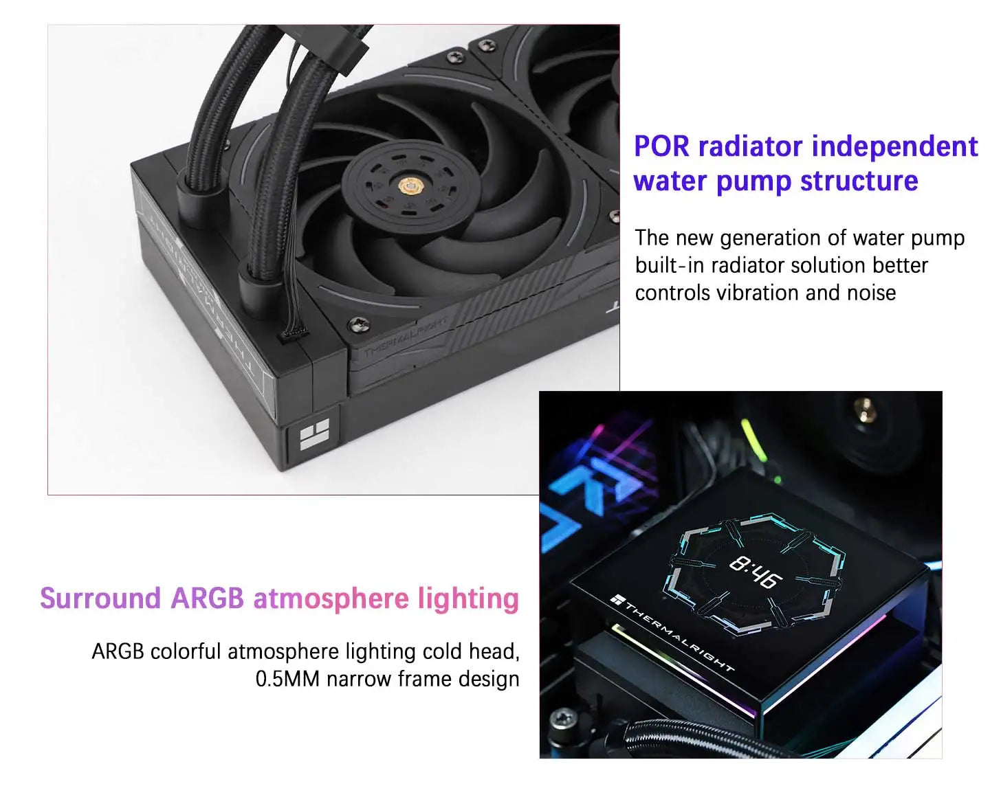 360mm ARGB Liquid CPU Cooler with Rotatable LCD
