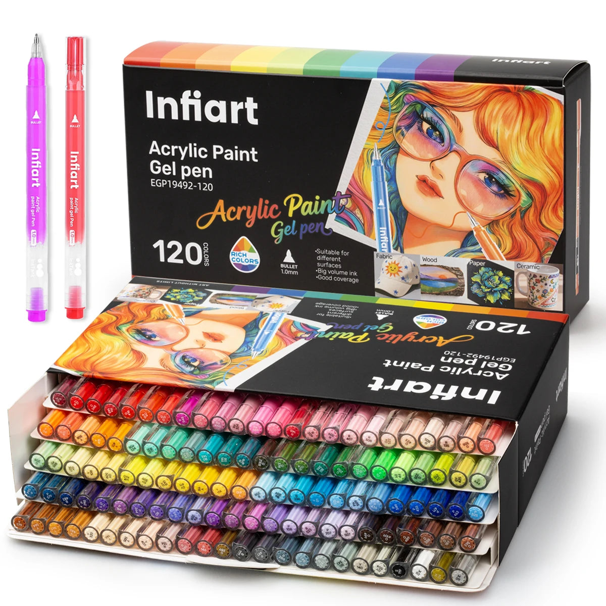 120 Colors Acrylic Paint Markers Professional Art Set