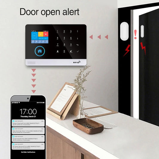 Home Security System 3 PIR 3 RFID 9 Doors