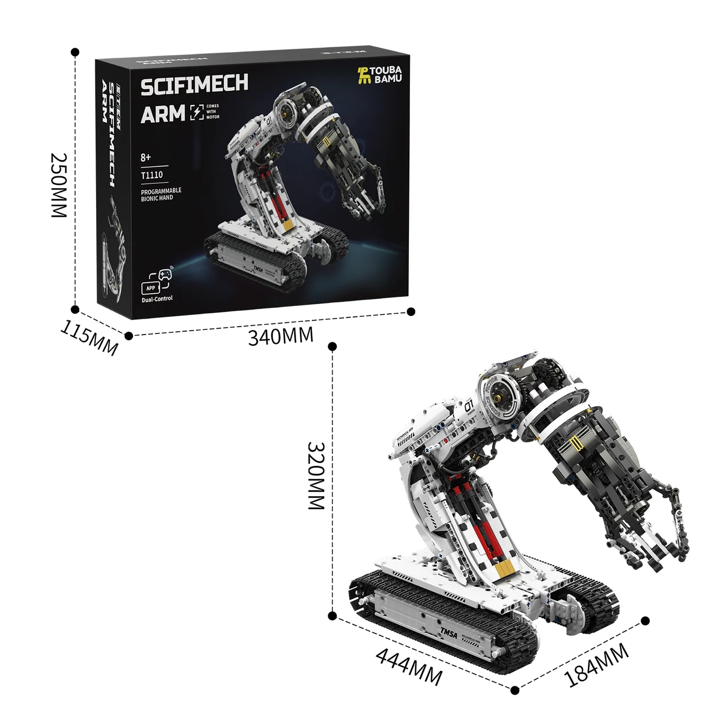 Desktop Robotic Arm Toy with Assembly Bricks