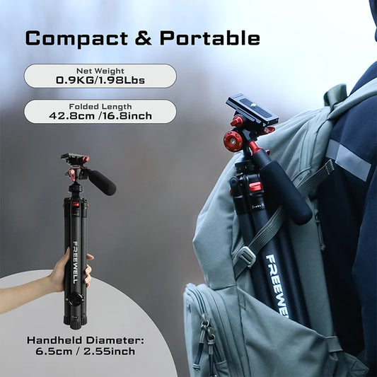 Portable Carbon Fiber Travel Tripod 1.5m with 360 Ball Head