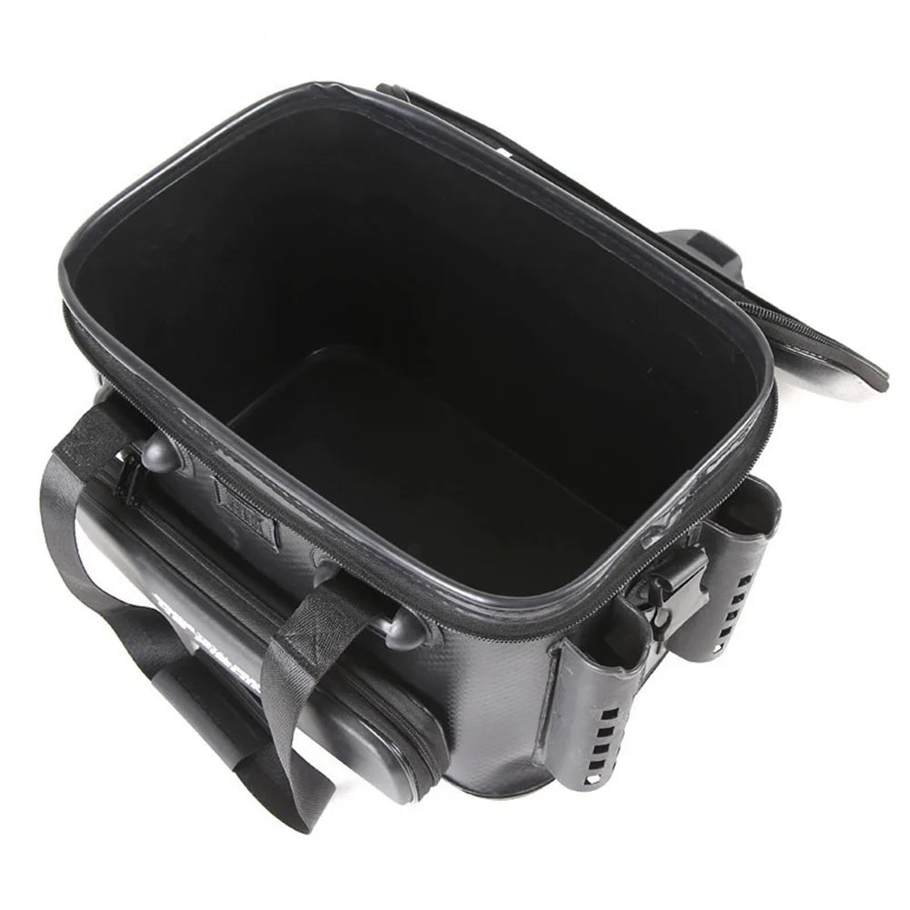 Small Waterproof Black Fishing Bag for Rods and Bait