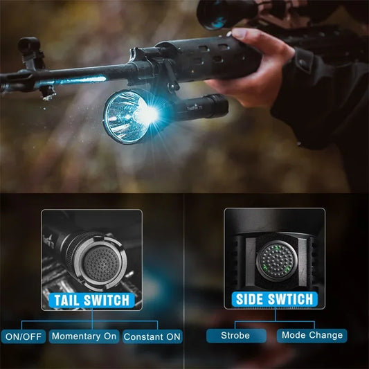 Complete Hunting Flashlight Kit with Rechargeable LED Torch