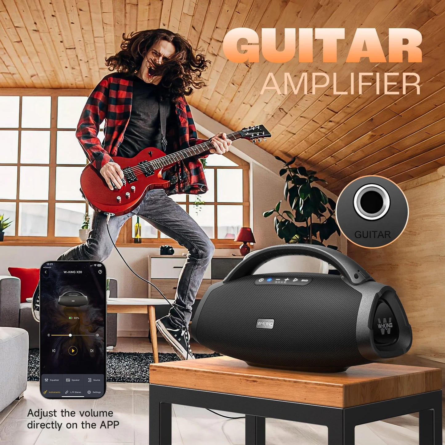 200W Portable Bluetooth Speaker with 24H Playtime IPX7 Waterproof