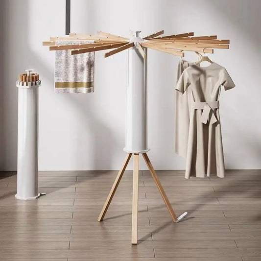 Heavy Duty Foldable Clothes Drying Rack Swivel Tripod Stand