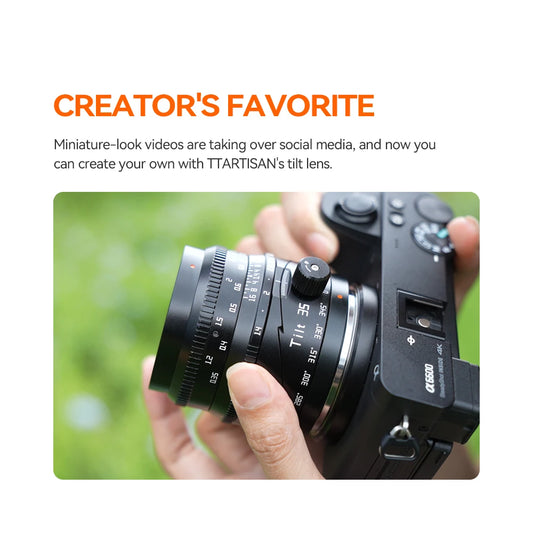 Compact 35mm f1.4 Tilt Lens for RF Mount