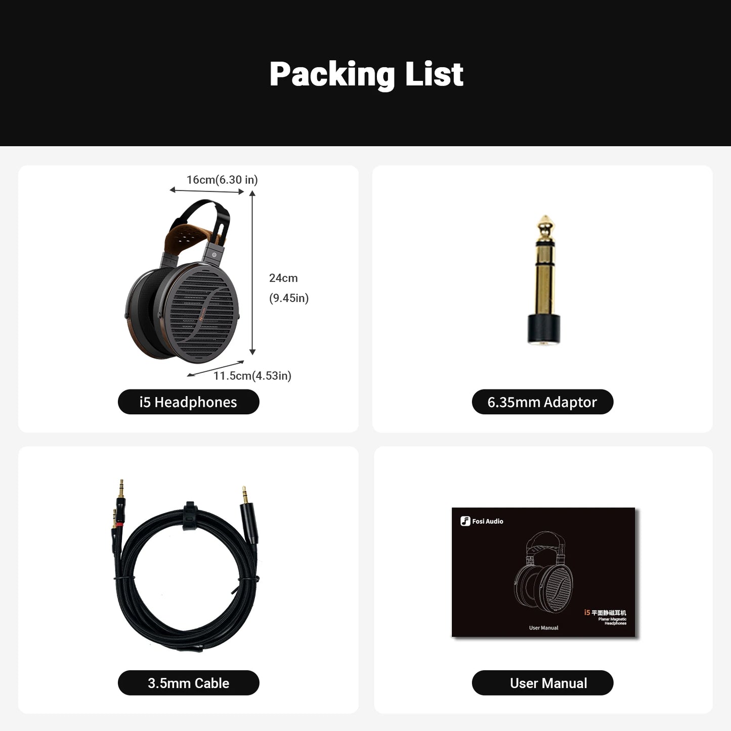 Wired Open Back Planar Magnetic Headphones 97mm Diaphragm