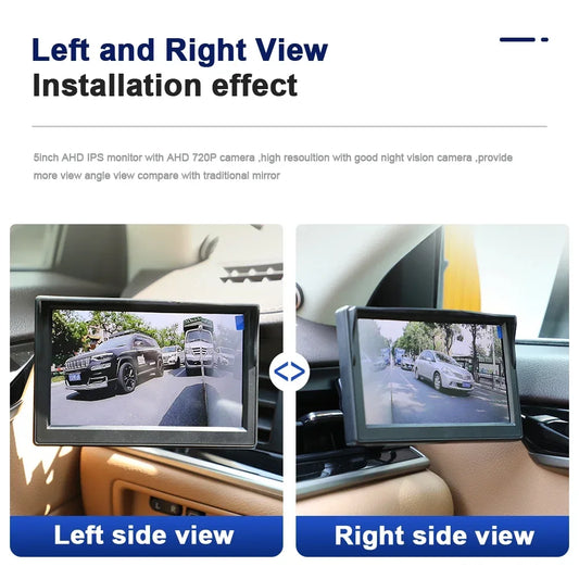 Night Vision Blind Spot Camera Mirror Black