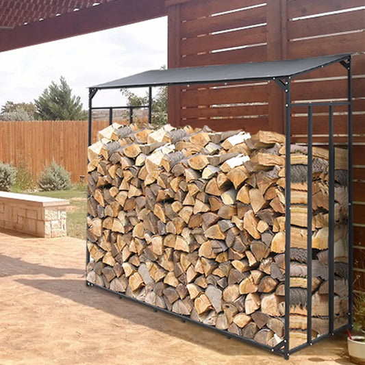 Heavy Duty Outdoor Firewood Log Rack with Cover