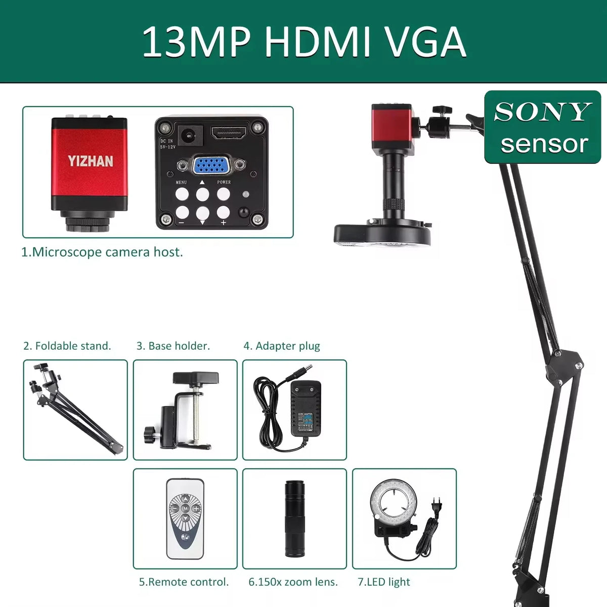 48MP 4K Soldering Microscope with HDMI Camera