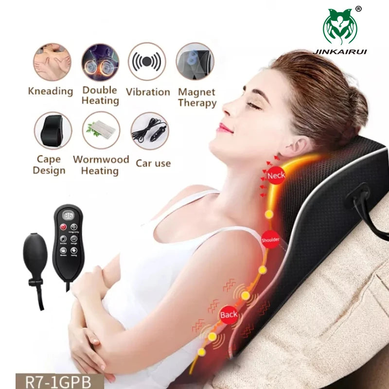 3-in-1 Portable Massage Pillow for Neck Back and Waist