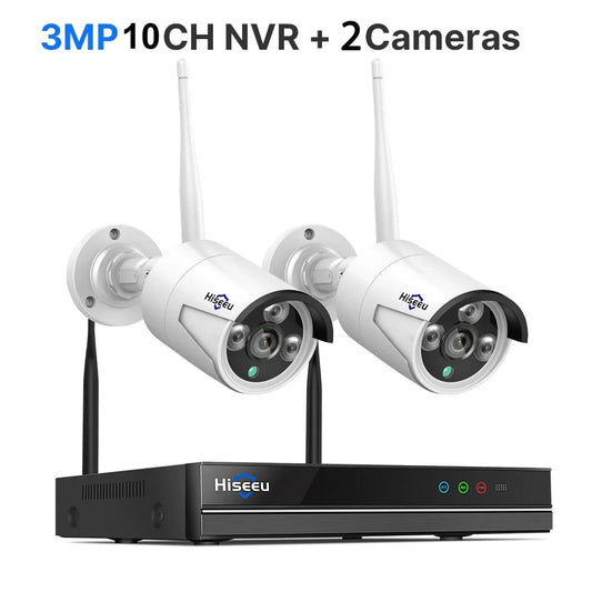 10 Channel Outdoor WiFi CCTV System Two Cameras with 3TB