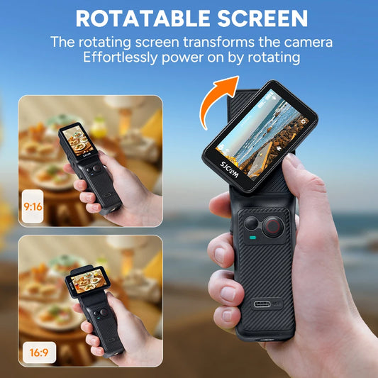 Portable C400 4K Action Camera Dual Screen Touch