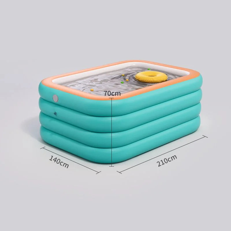 210cm Inflatable Swimming Pool for Kids & Adults Summer Fun