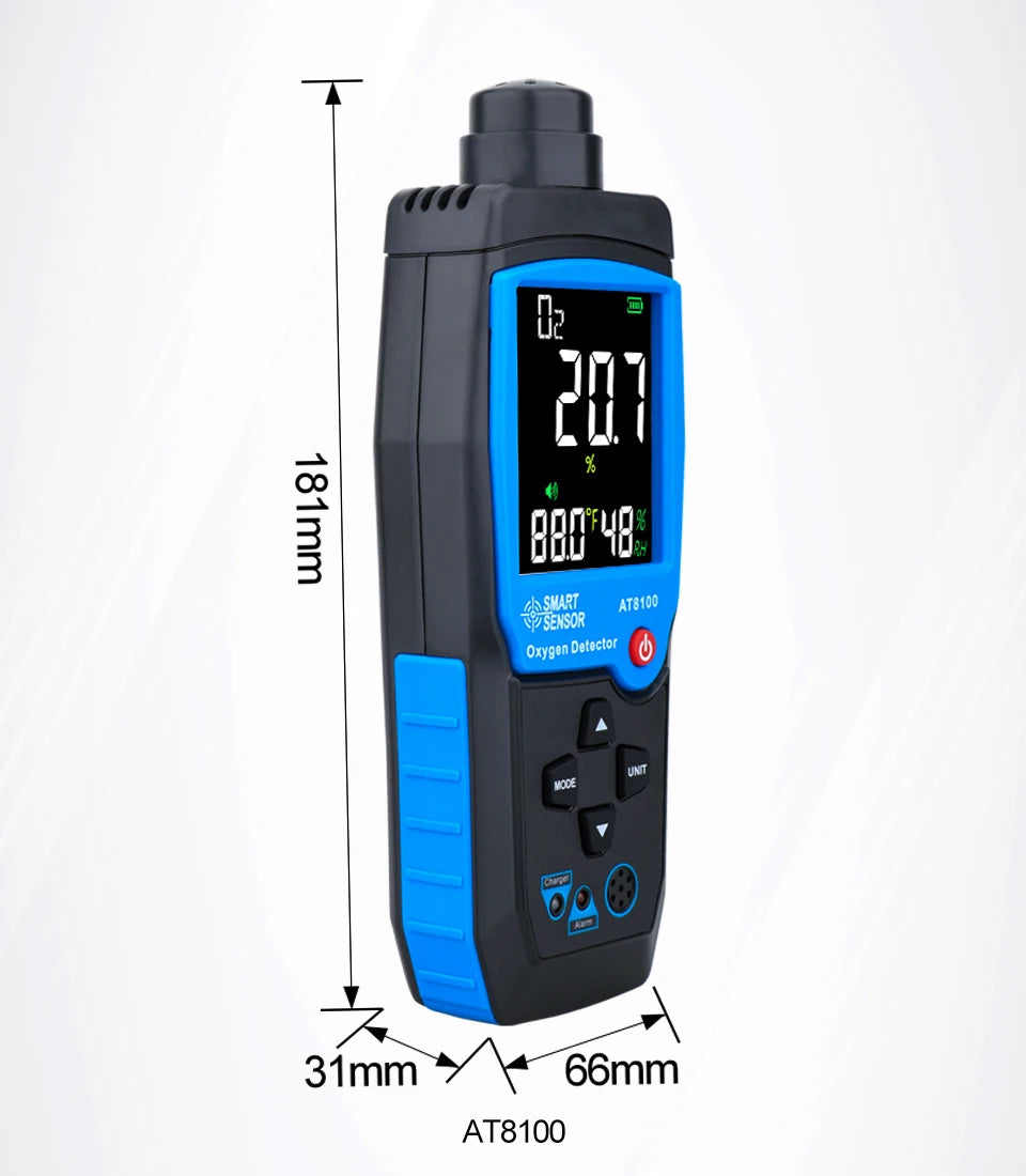 Smart Digital O2 Meter with Sound and Light Alarm System