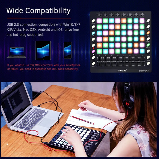 PAD48 RGB Drum Pad Controller with Multi Touch and MIDI