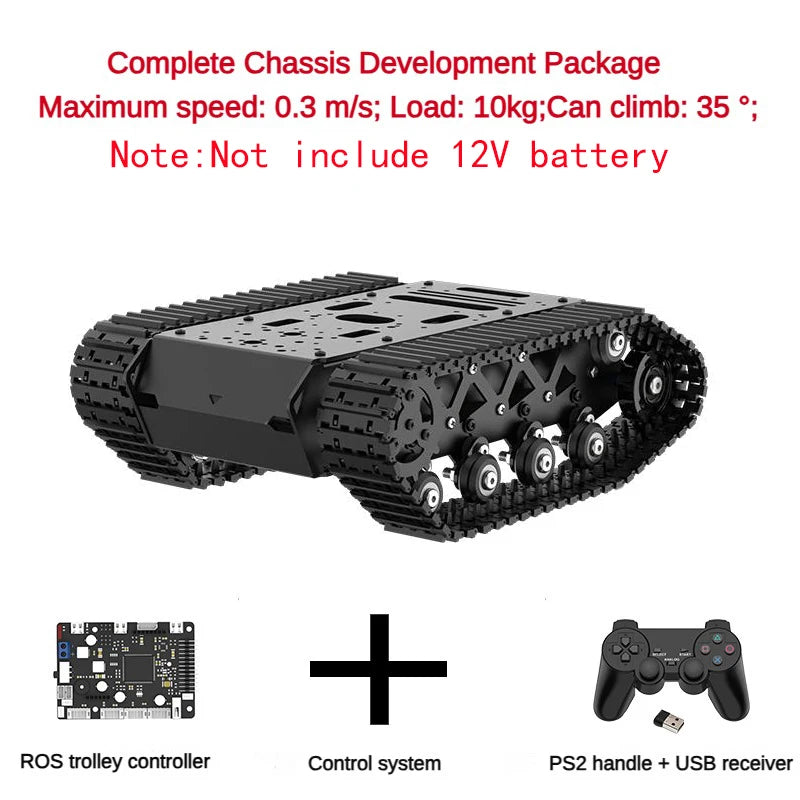 Programmable 10kg Single Motor Tank Chassis for Robotics