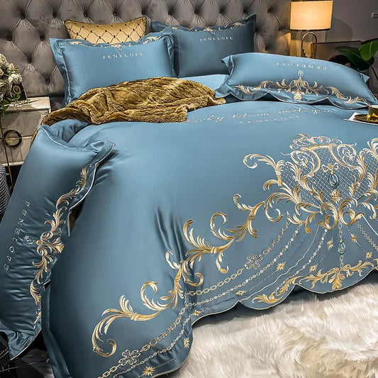 Luxury 100% Cotton 4-Piece Bedding Set Ice Silk