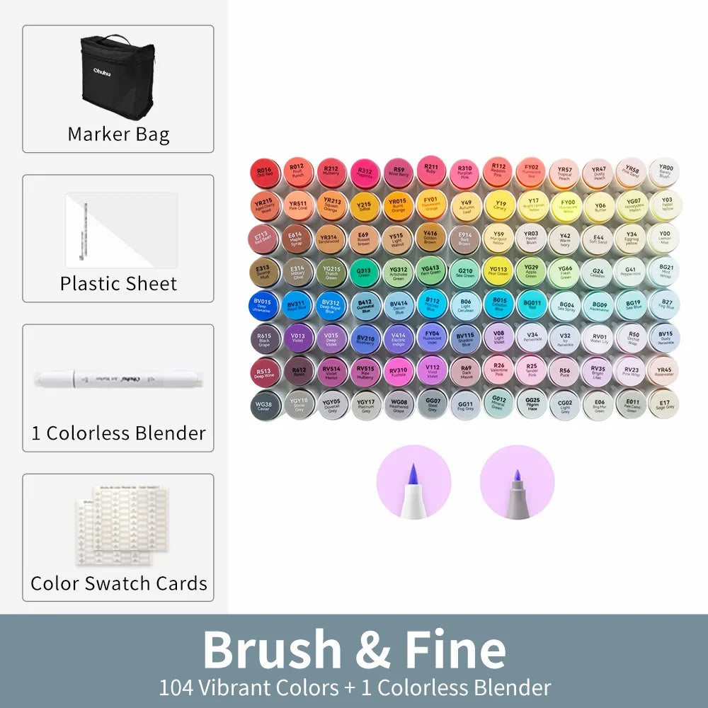 120 Colour Fine Tip Marker Set For Sketching