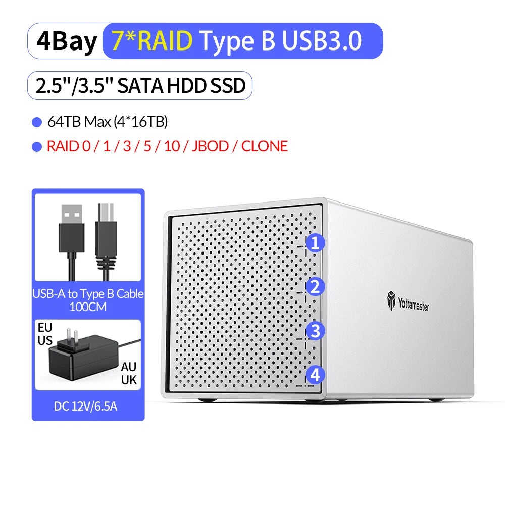 RAID Capable 4-Bay HDD Enclosure USB 3.0